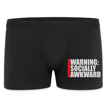 Warning Socially Awkward Funny Social Clumsy - Men's Boxer Shorts - black - Front