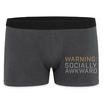 Warning Socially Awkward Funny Social Clumsy - Men's Boxer Shorts - charcoal grey - Front