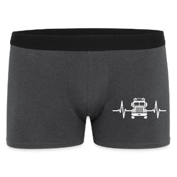 Truck Heartbeat Truck Driver Truck - Men's Boxer Shorts - charcoal grey - Front