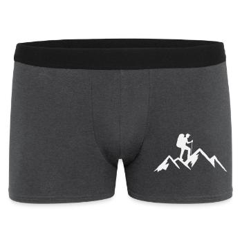 Hiking Alps Mountains Outdoor Hike Hiking - Men's Boxer Shorts - charcoal grey - Front