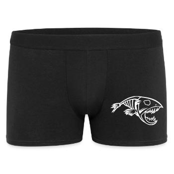 Poisson pêcheur à silhouette minimaliste de piranha - Boxer Homme - noir - Devant