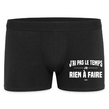 J'ai pas le temps j'ai rien à faire, Replique film - Boxer Homme - noir - Devant