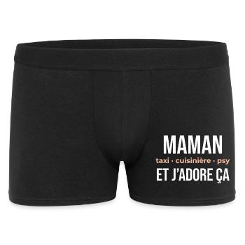 Maman Taxi Cuisinière et Plus - Boxer Homme - noir - Devant
