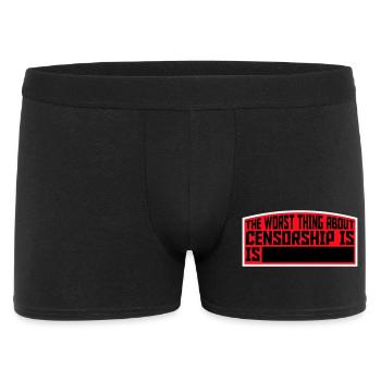 The Worst Thing About Censorship Is Funny Irony - Men's Boxer Shorts - black - Front