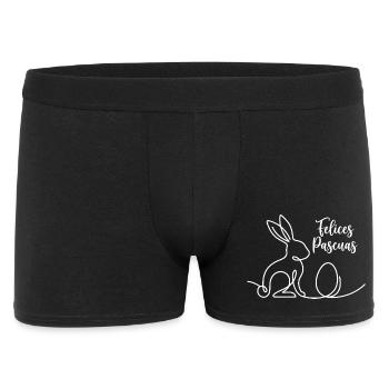 Felices Pascuas, Süßes Hasen Oster Shirt, hoodie - Männer Boxer Shorts - Schwarz - Vorne