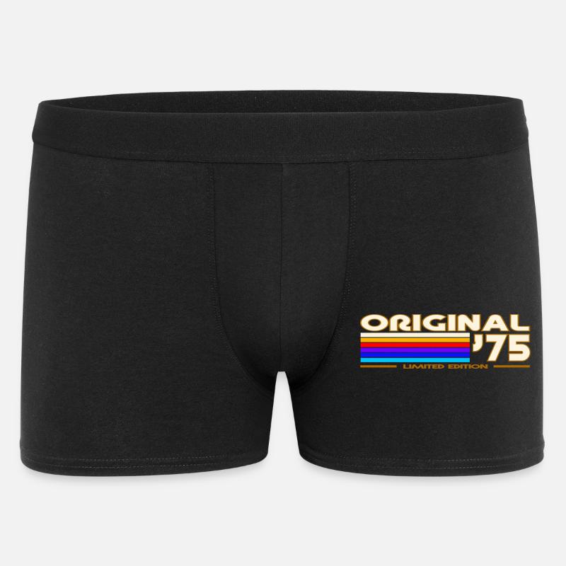 Originaler 75er Rainbow Retro - Männer Boxer Shorts - Schwarz