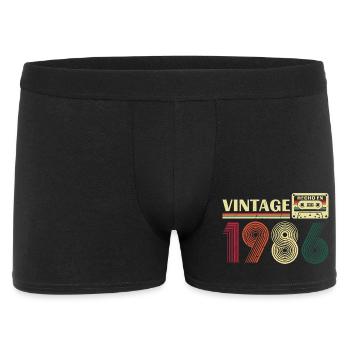 1986 Vintage Rétro Cadeau D'anniversaire - Boxer Homme - noir - Devant
