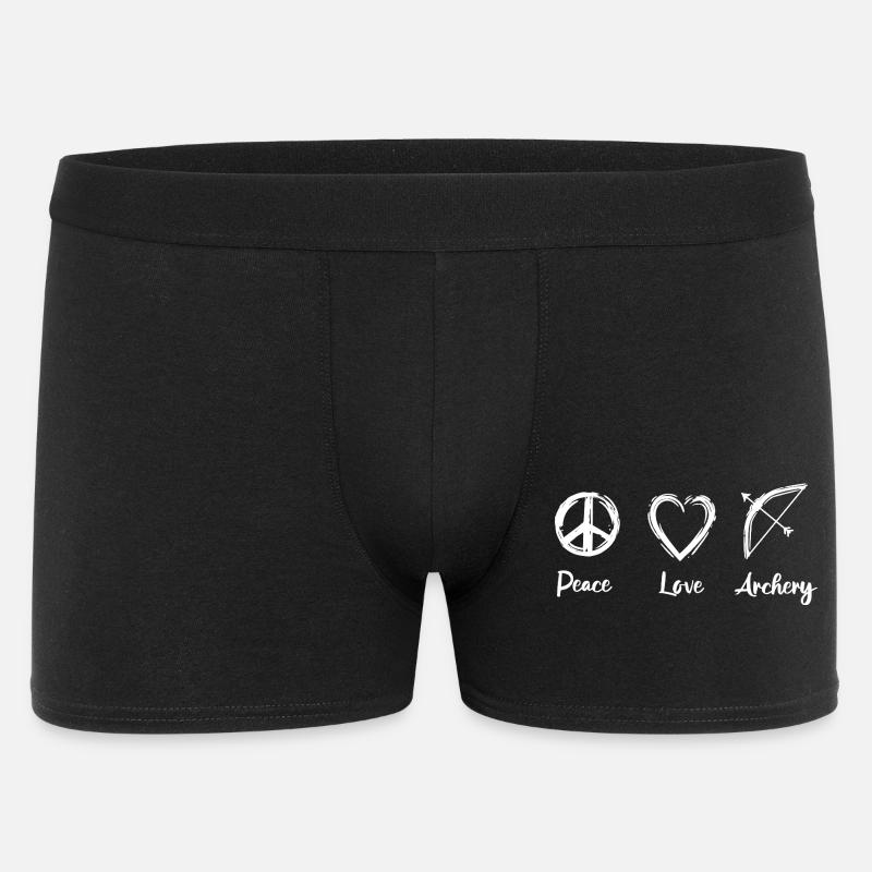 Peace Love Archery - Männer Boxer Shorts - Schwarz
