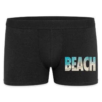 Tropische BEACH Ozean-Text-Vibe - Männer Boxer Shorts - Schwarz - Vorne