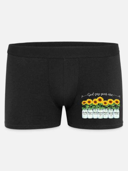 Jésus chrétien inspirant de tournesols - Boxer Homme - noir