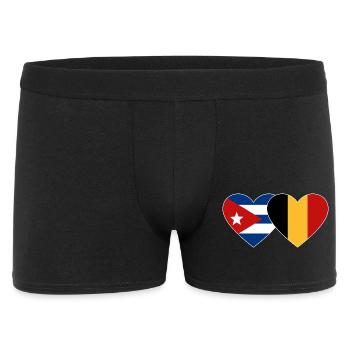 Cuba Belgium Flag Heart - Men's Boxer Shorts - black - Front
