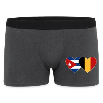 Cœur du drapeau de Cuba Belgique - Boxer Homme - charbon - Devant