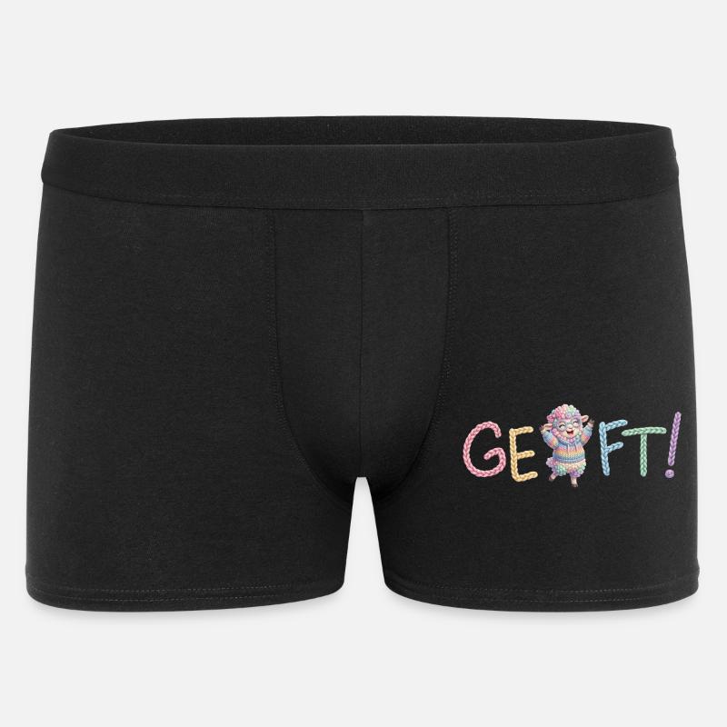 Geschafft! Schaf - Männer Boxer Shorts - Schwarz