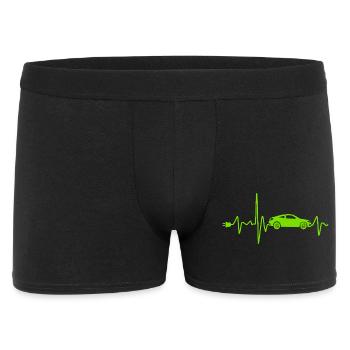 Electric car with Heartbeat Eauto retro E-car - Men's Boxer Shorts - black - Front