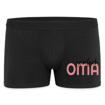 BABY ZWEIFACH OMA - Männer Boxer Shorts - Schwarz - Vorne