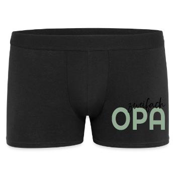 Baby Zweifach Opa - Männer Boxer Shorts - Schwarz - Vorne