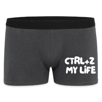 STRG+Z, MEIN LEBEN - Männer Boxer Shorts - Anthrazit - Vorne