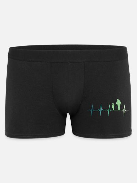 Père et fille battement de coeur papa et fillette - Boxer Homme - noir