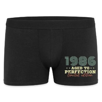 1986 Vintage Retro Geburtstagsgeschenk - Männer Boxer Shorts - Schwarz - Vorne