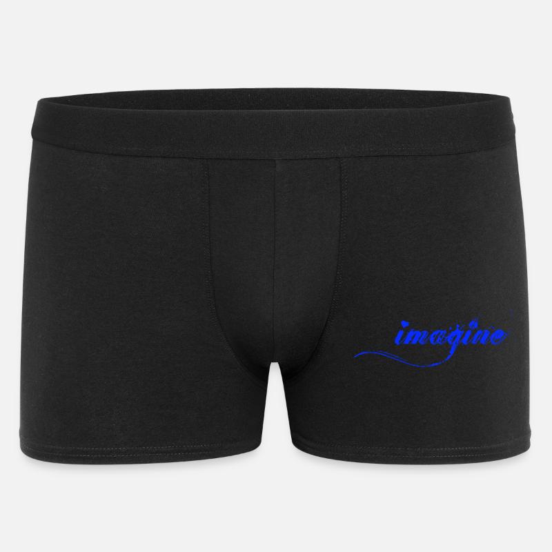 Imagine Blaue Farbklecks Script - Männer Boxer Shorts - Schwarz