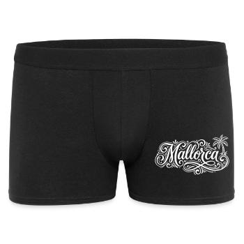 Mallorca Schrift Palmen - Männer Boxer Shorts - Schwarz - Vorne