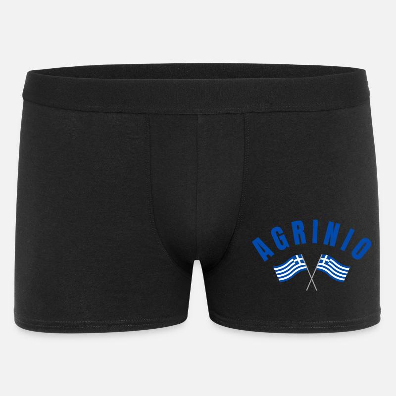 Agrinio en arc avec drapeaux grecs - Boxer Homme - noir