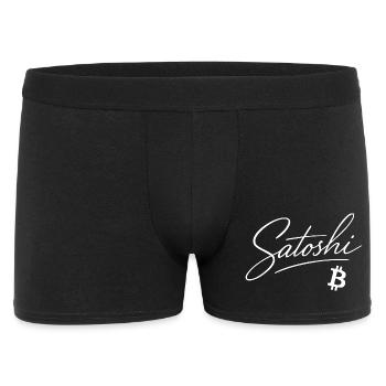 Satoshi Shirt für Bitcoin und Crypto Fans - Männer Boxer Shorts - Schwarz - Vorne