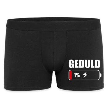 Geduld 1% – Lustiger Spruch fürs Büro & Arbeit - Männer Boxer Shorts - Schwarz - Vorne