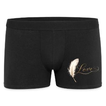 Love Lettering with Feather Elegant Design - Men's Boxer Shorts - black - Front