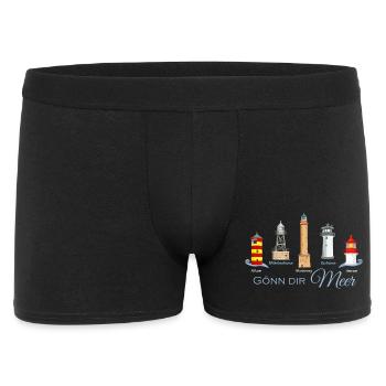 Gönn Dir Meer Leuchtturm Kollektion - Männer Boxer Shorts - Schwarz - Vorne