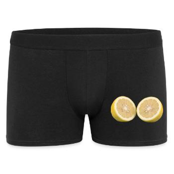 Lemon Vegan Citrus Lemon Half, Shirt, Hoodie - Men's Boxer Shorts - black - Front