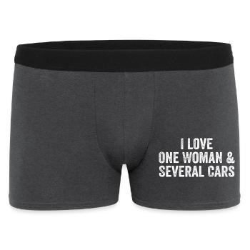 Une Femme et Plusieurs Voitures : Humour Auto - Boxer Homme - charbon - Devant