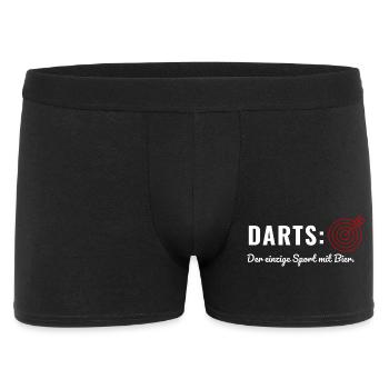 Darts der einzige Sport mit Bier - Lustiges Dartsp - Männer Boxer Shorts - Schwarz - Vorne