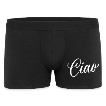 Ciao Italienisch Hallo Auf Wiedersehen Besuch Ital - Männer Boxer Shorts - Schwarz - Vorne