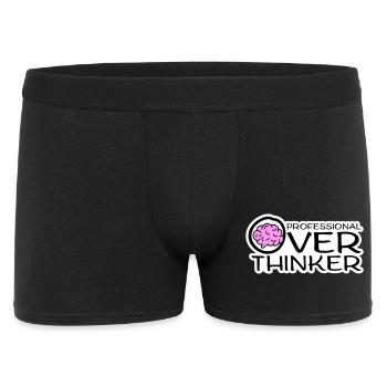 Professional Overthinker Lustig Grübeln Angst Logo - Männer Boxer Shorts - Schwarz - Vorne