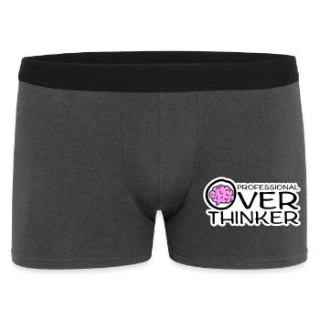 Professional Overthinker Lustig Grübeln Angst Logo - Männer Boxer Shorts - Anthrazit - Vorne