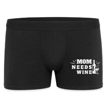 Mom Needs Wine Muttertag Weinliebhaber - Männer Boxer Shorts - Schwarz - Vorne