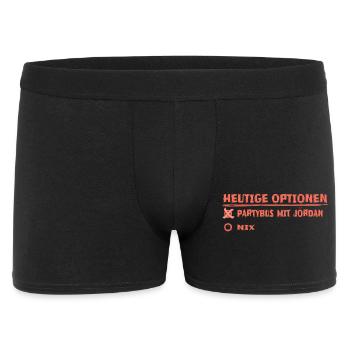 Heutige Optionen Partybus Jördan Grafik - Männer Boxer Shorts - Schwarz - Vorne