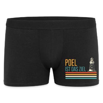 Ostsee Urlaub POEL IST DAS ZIEL Leuchtturm Lustig - Männer Boxer Shorts - Schwarz - Vorne