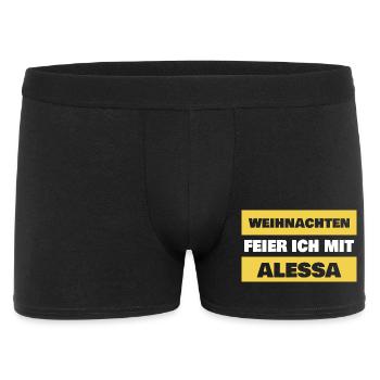 Weihnachten Feier Ich Mit Alessa - Männer Boxer Shorts - Schwarz - Vorne