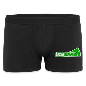Eat Plants Funny Vegan Vegetarian Statement Logo - Men's Boxer Shorts - black - Front