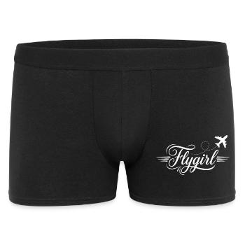 Flygirl Script with Airplane Flourish - Men's Boxer Shorts - black - Front