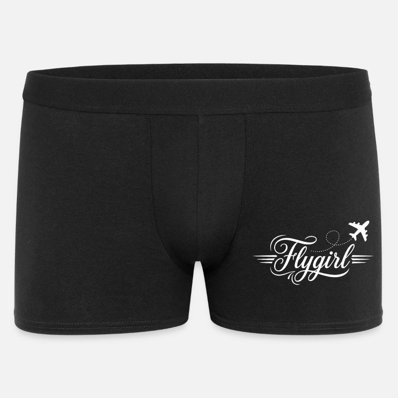 Flygirl Script mit Flugzeug-Schnörkel - Männer Boxer Shorts - Schwarz