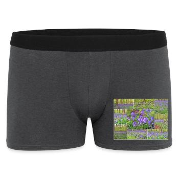 Foret violette collage jacinthe sauvage - Boxer Homme - charbon - Devant