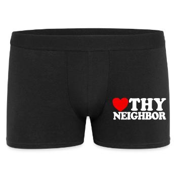 Love Your Neighbor – Christian Faith – Jesus - Men's Boxer Shorts - black - Front