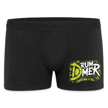Drummer Geschenk Schlagzeug Band Humor Shirt - Männer Boxer Shorts - Schwarz - Vorne