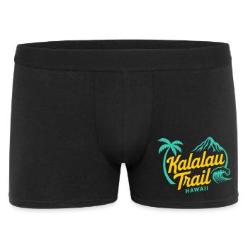 Kalalau Trail Hawaii Motif – Coastal Path Logo - Men's Boxer Shorts - black - Front