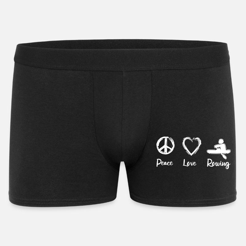 Peace Love Rowing - Männer Boxer Shorts - Schwarz