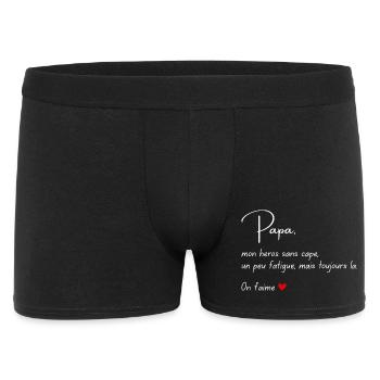 Papa Mon héros Message émouvant enfant - Boxer Homme - noir - Devant