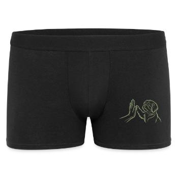 Hund Handschlag High Five Pfote Mensch Verbindung - Männer Boxer Shorts - Schwarz - Vorne